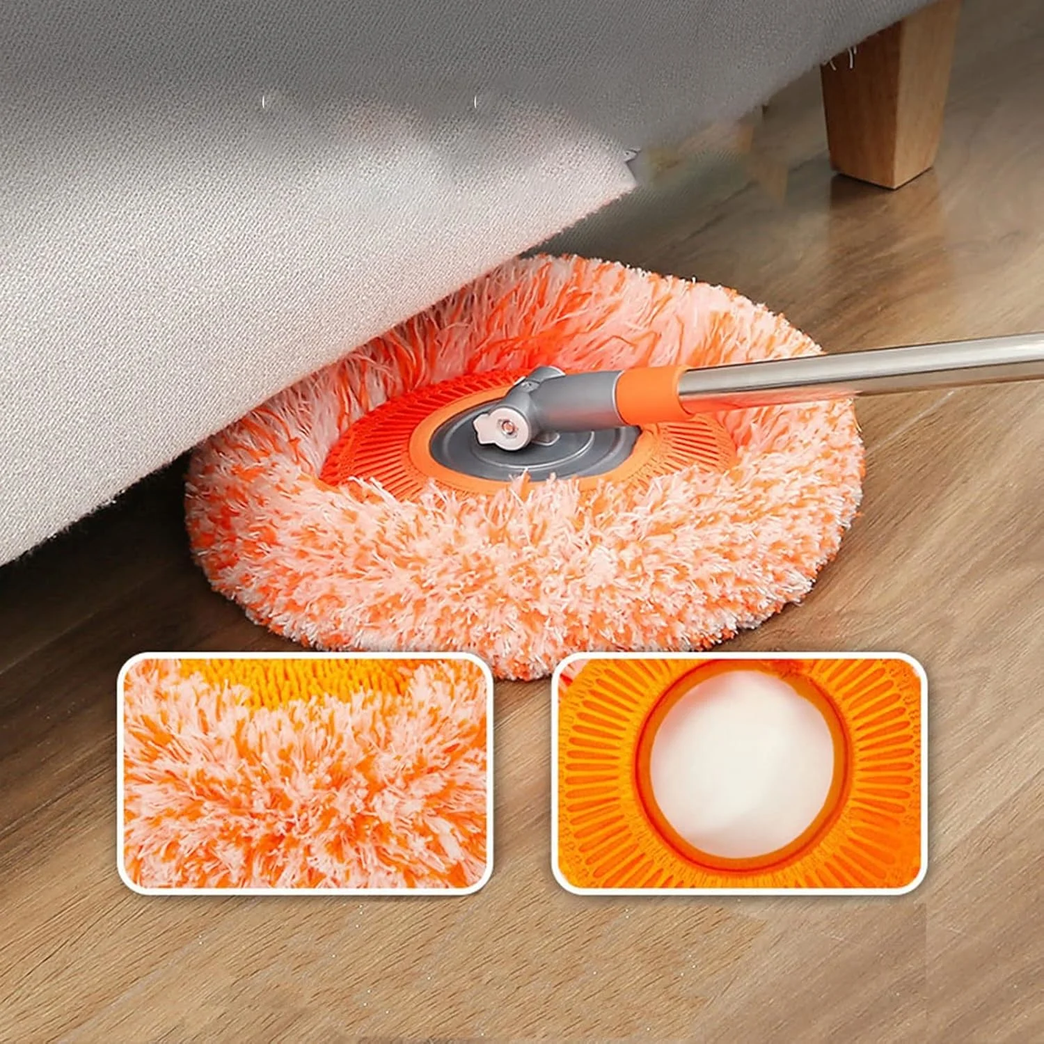 360° Rotating Microfiber Spin Mop with Dual-Bucket System