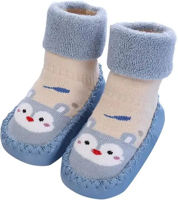 Anti-Slip Soft Cotton Shoe-Socks for Toddlers & Infants